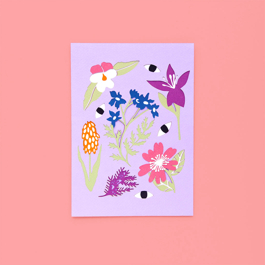 Affiche "Fleurs sauvages" en paper art